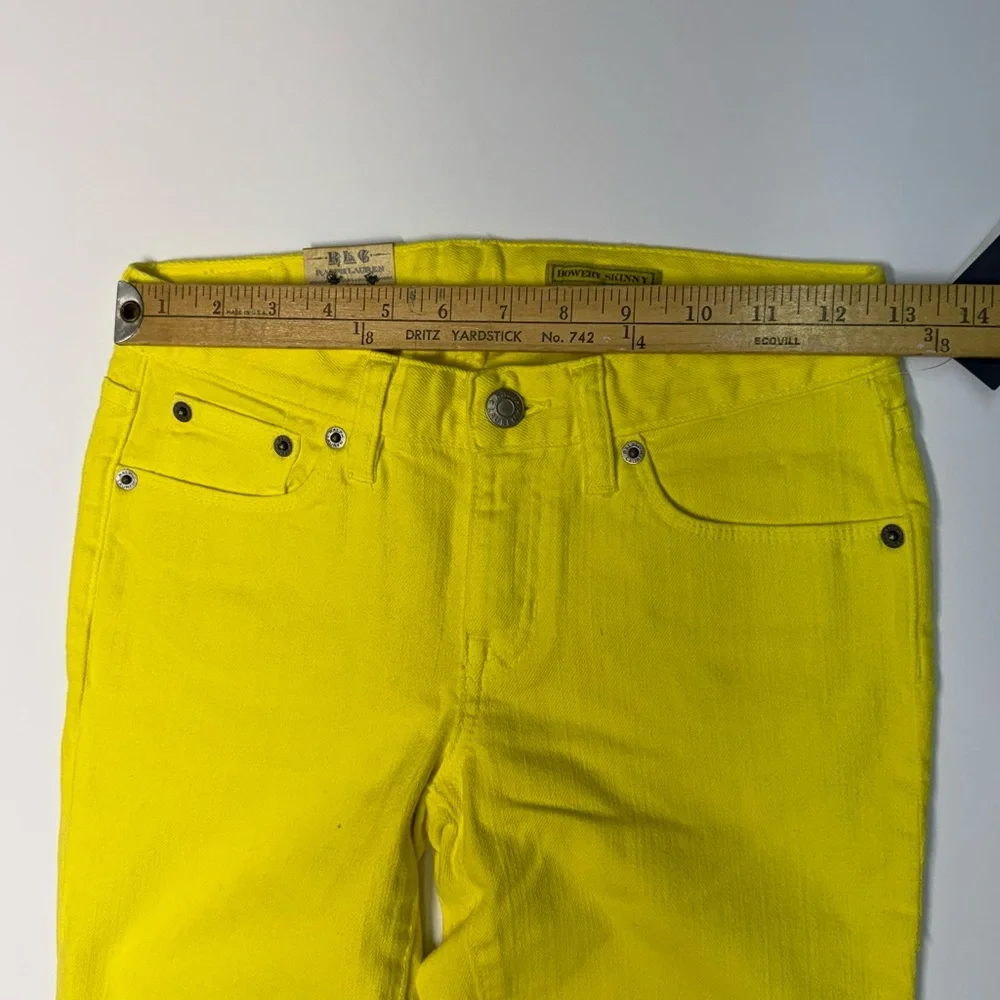 Lot Of 2 Ralph Lauren Bowery Skinny Jeans Girls 12 Big Pony  Yellow /green NWT